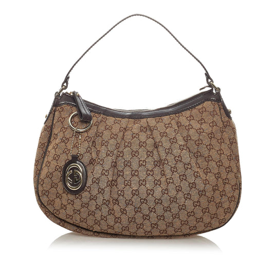 Gucci GG Sukey SHG Canvas Calf Brown Shoulder Bag