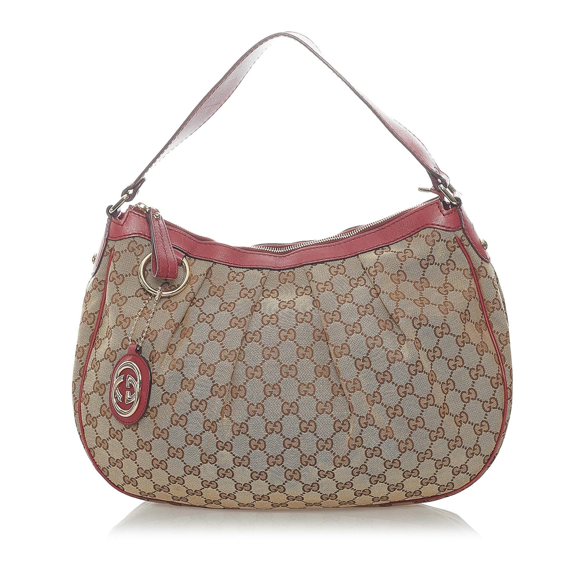 Gucci GG Sukey SHG Canvas Brown Red Shoulder Bag