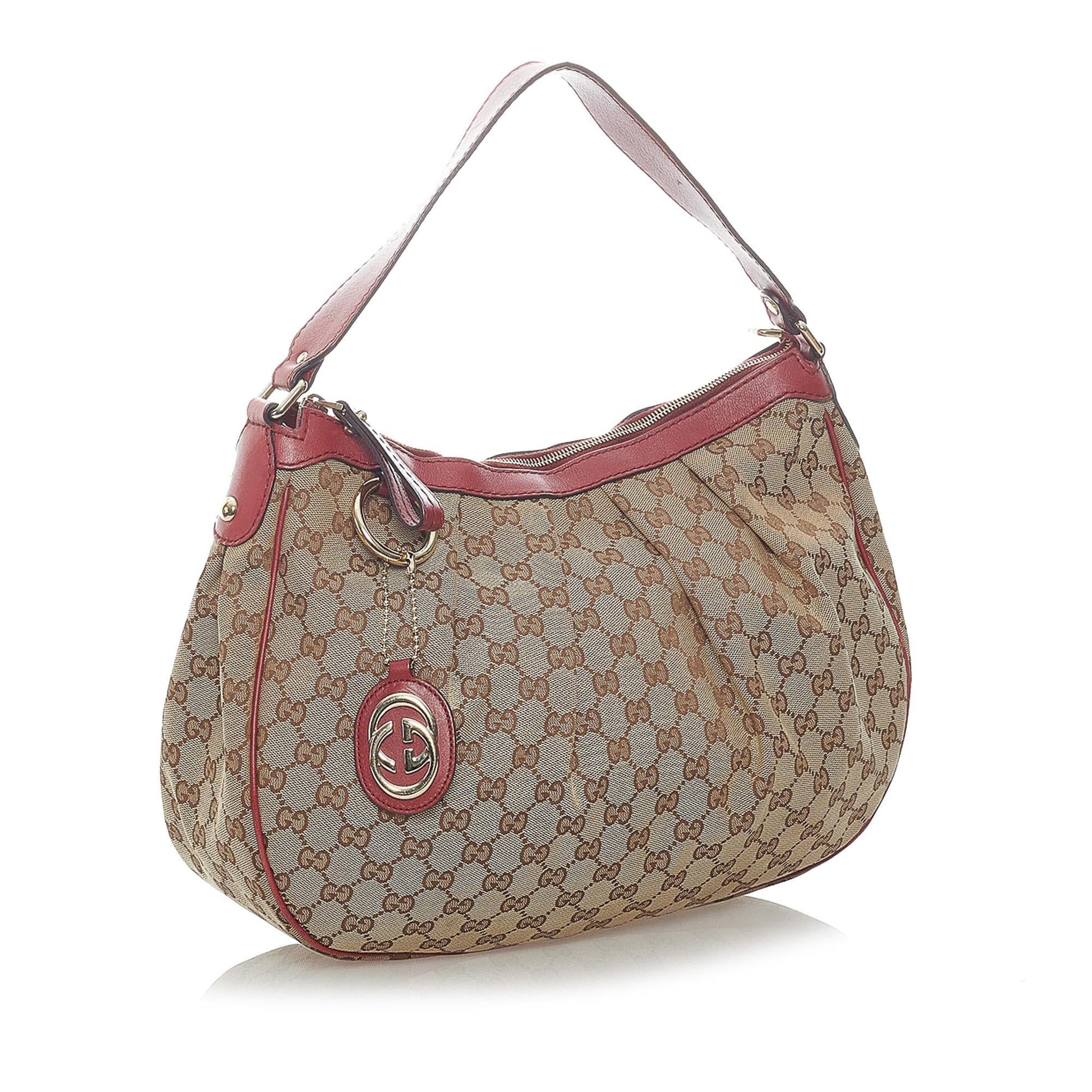 Gucci GG Sukey SHG Canvas Brown Red Shoulder Bag
