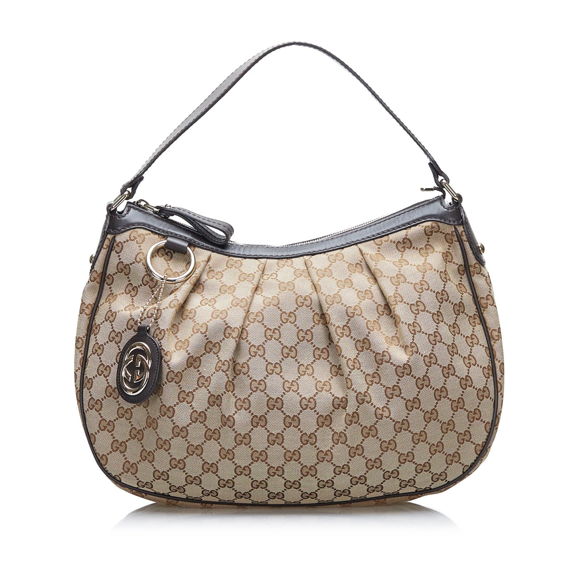 Gucci GG Sukey SHG-PeWYIq Canvas Calf Brown Shoulder Bag