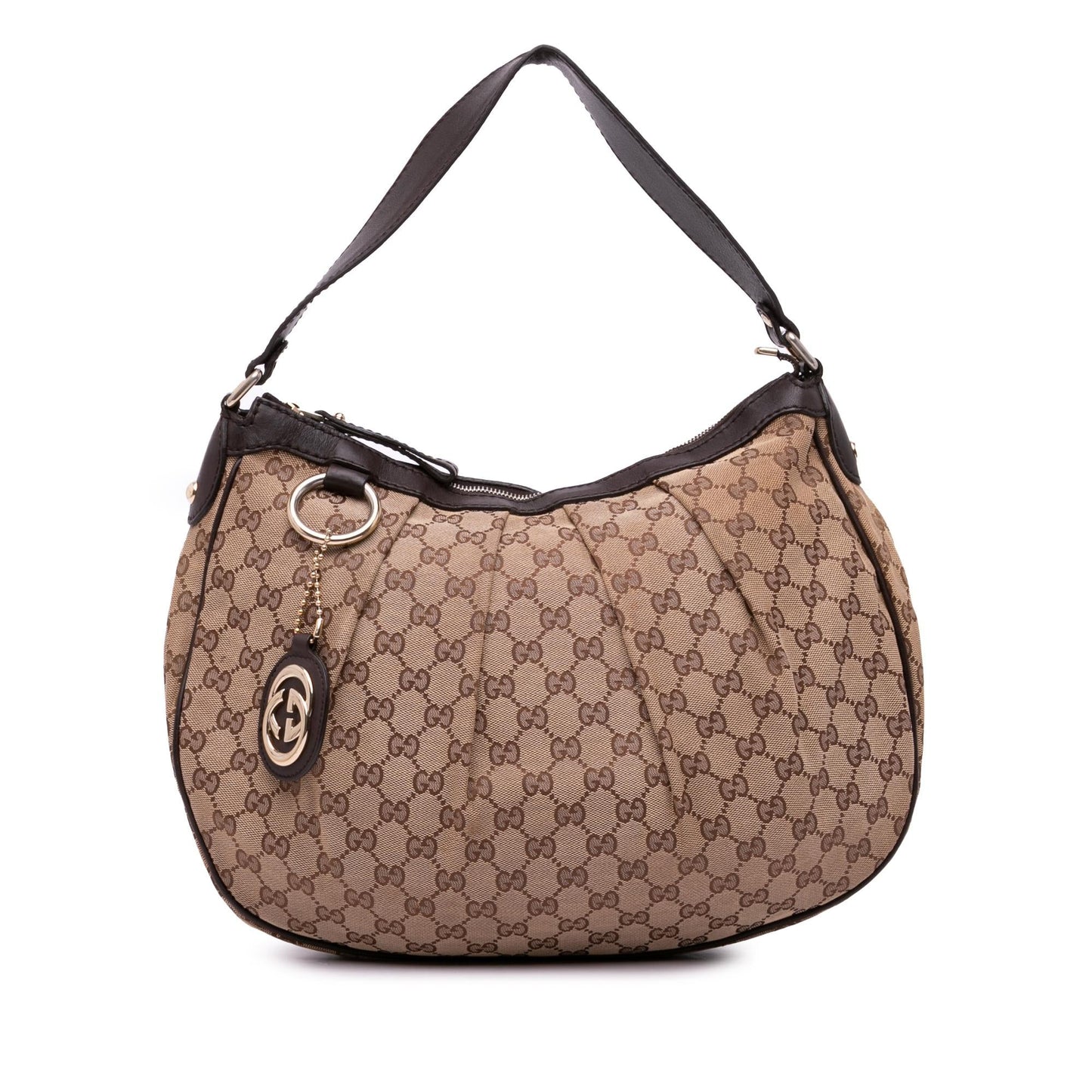 Gucci GG Sukey Canvas Calf Brown Shoulder Bag