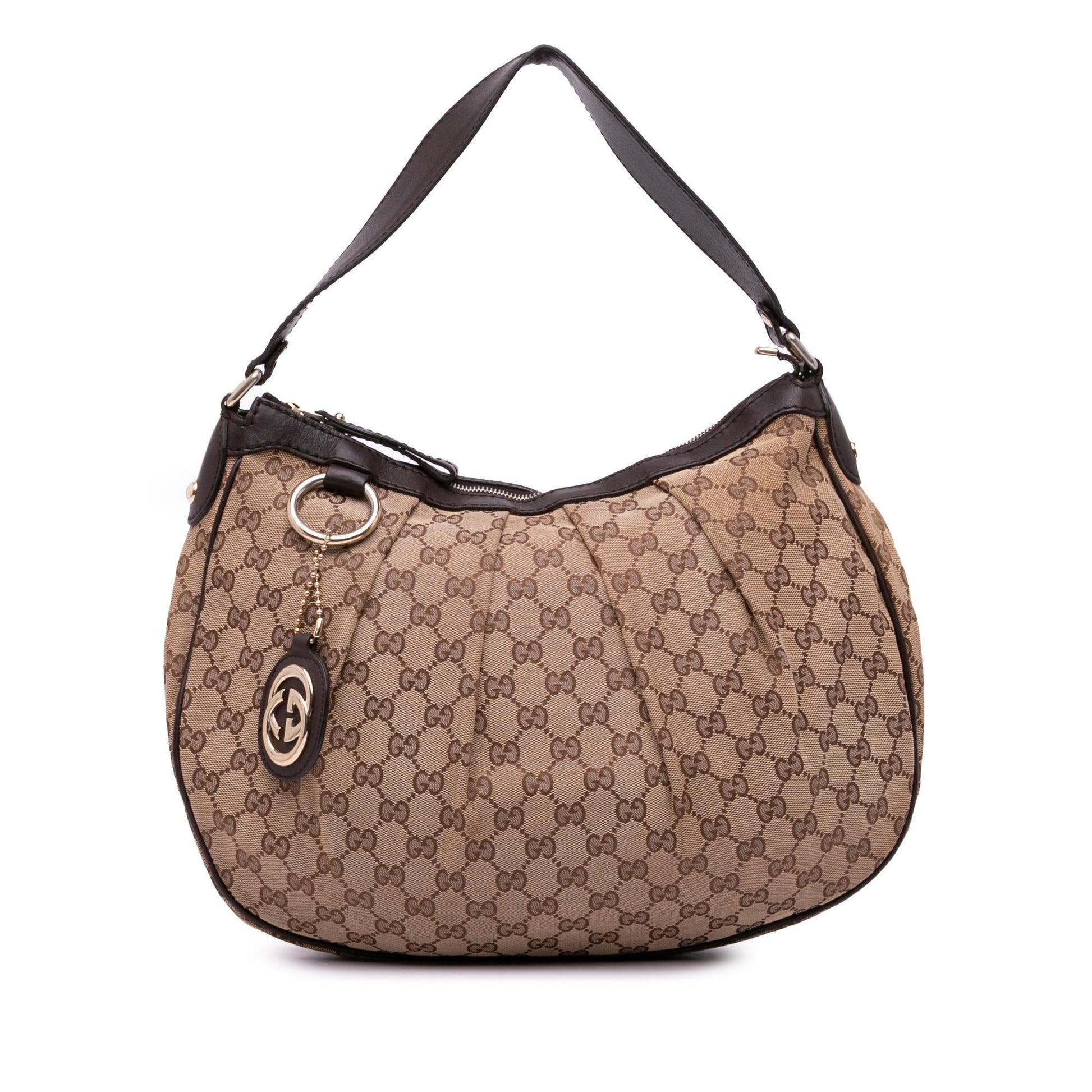 Gucci GG Sukey Canvas Calf Brown Shoulder Bag