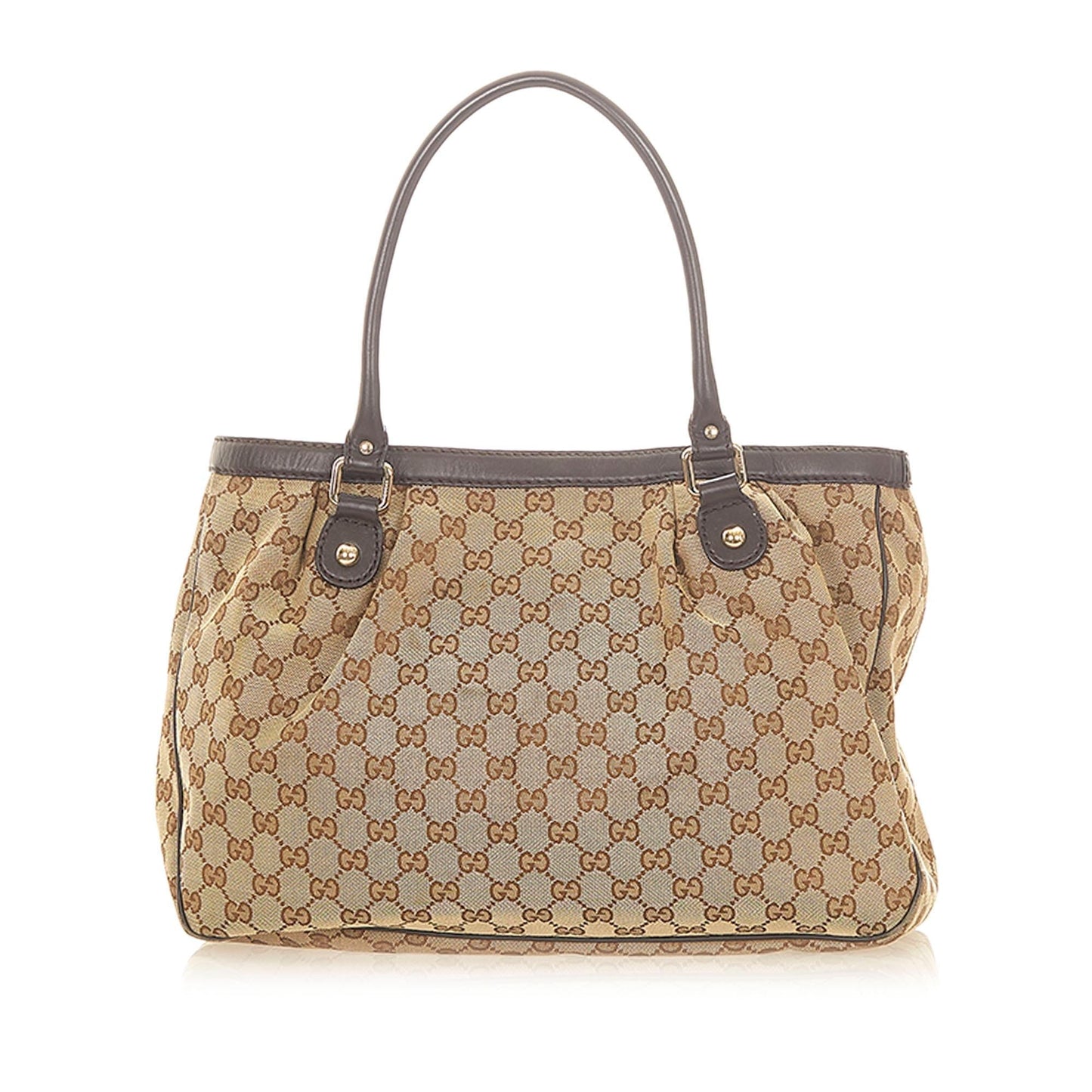 Gucci GG Sukey SHG Canvas Brown Tote Bag Bag Shg