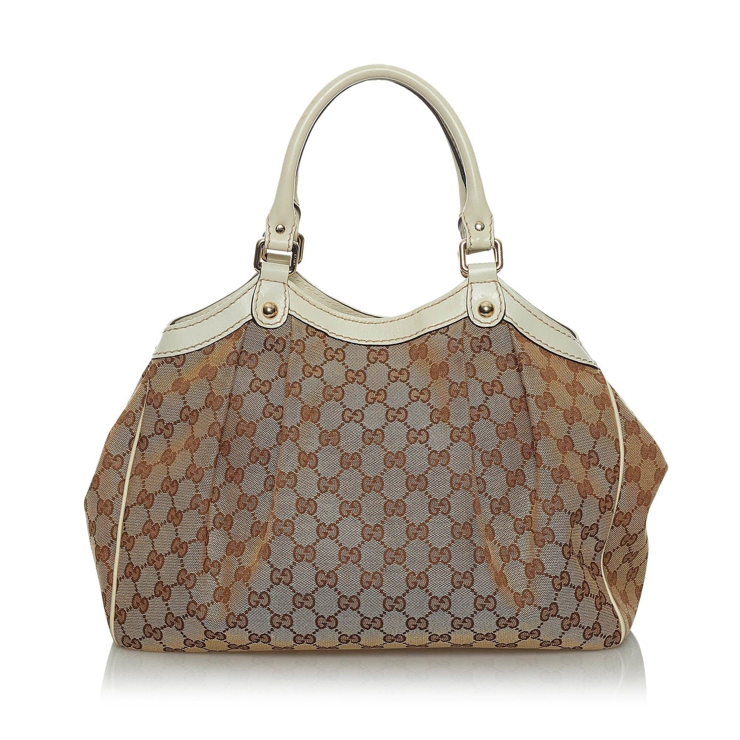 Gucci GG Sukey SHG Canvas White Brown Tote Bag 3