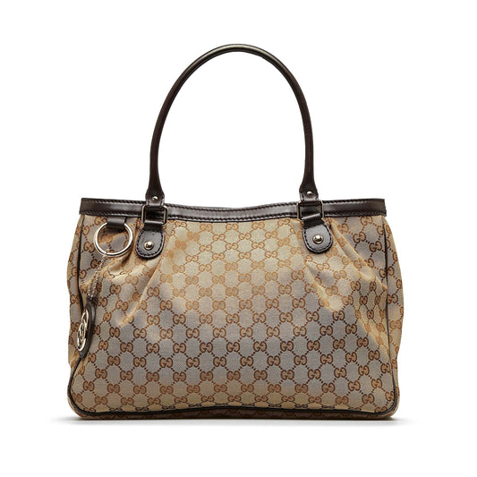 Gucci GG Sukey SHG-ifpulK Canvas Brown Tote Bag