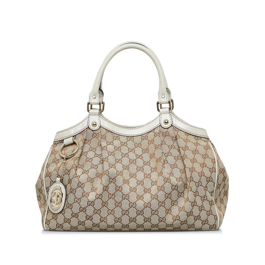 Gucci GG Sukey SHG-fwKi93 Canvas Brown Tote Bag