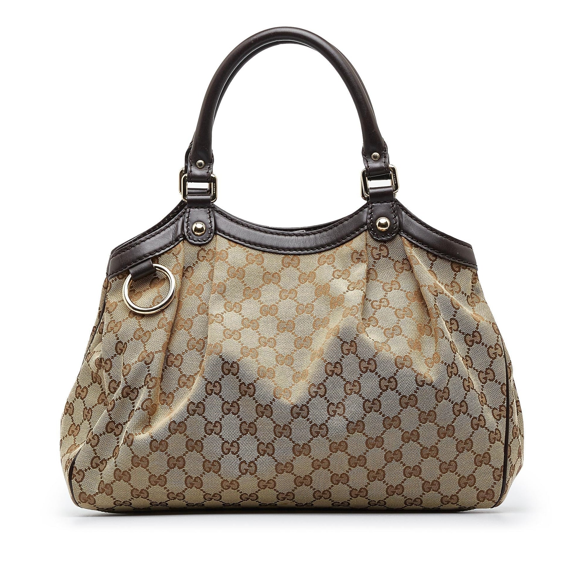 Gucci GG Sukey SHG-NFCUWy Canvas Brown Tote Bag