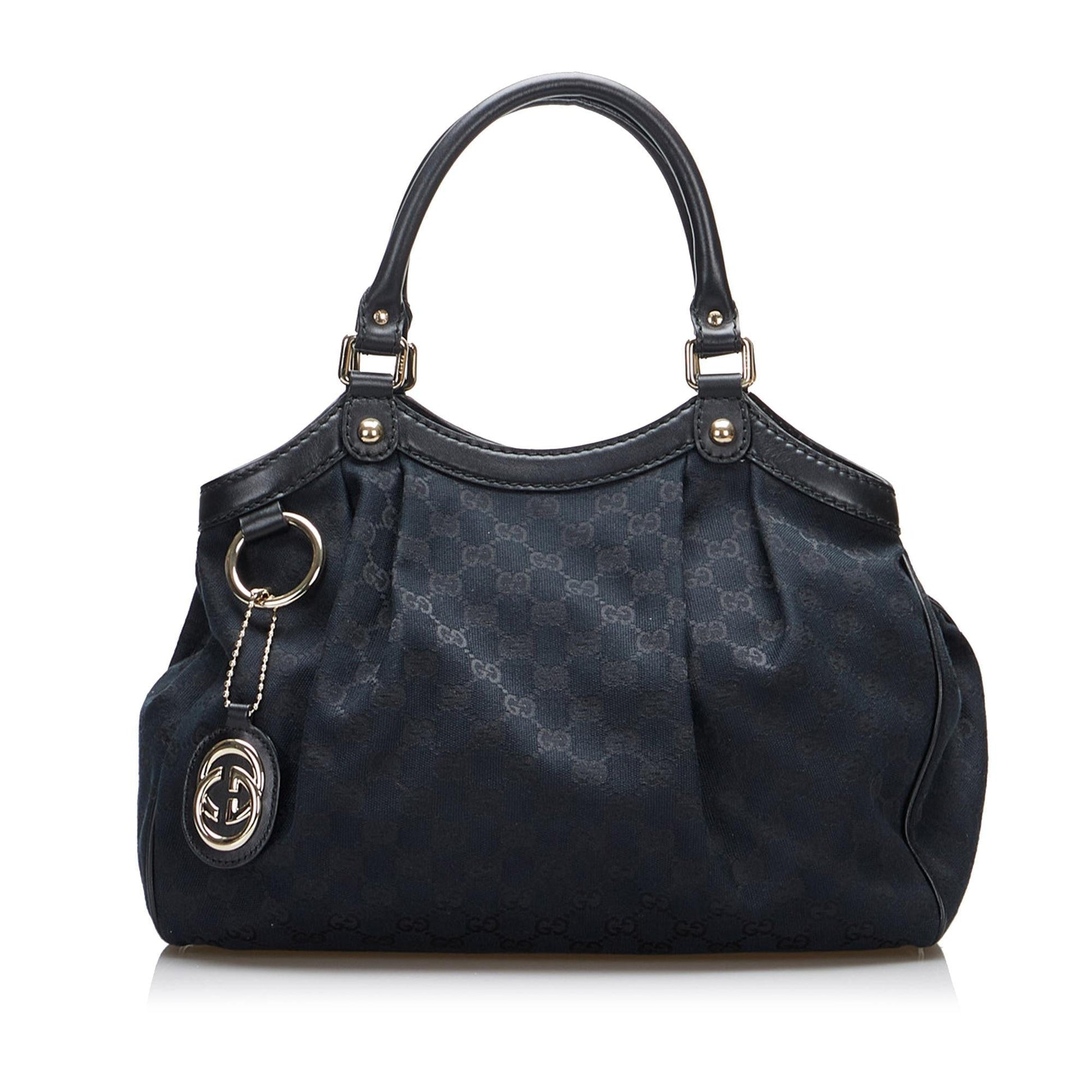 Gucci GG Sukey SHG-jiYa7C Canvas Calf Black Tote Bag
