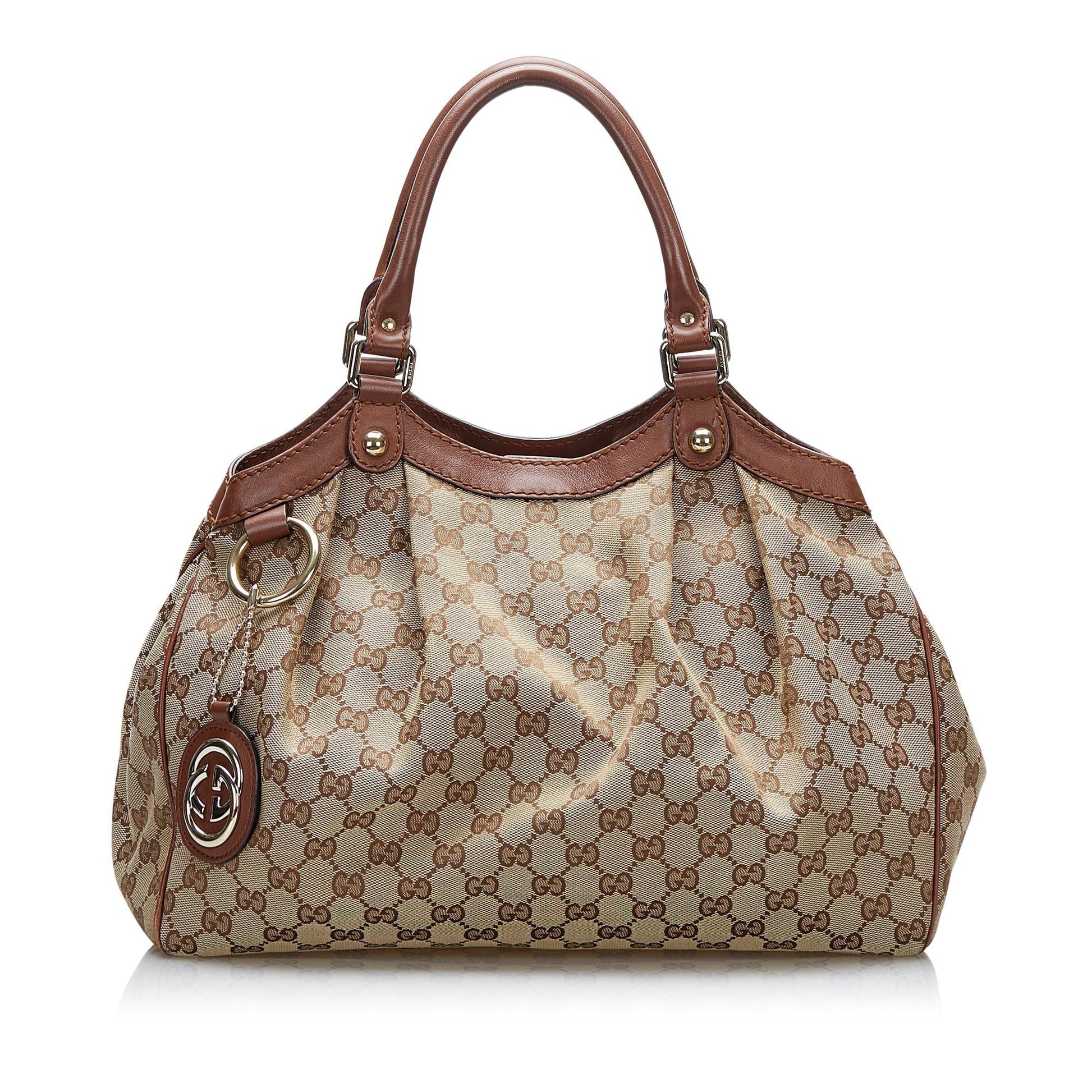 Gucci GG Sukey SHG-wPrZKd Canvas Brown Tote Bag