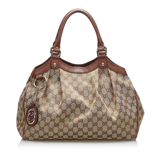 Gucci GG Sukey SHG-wPrZKd Canvas Brown Tote Bag