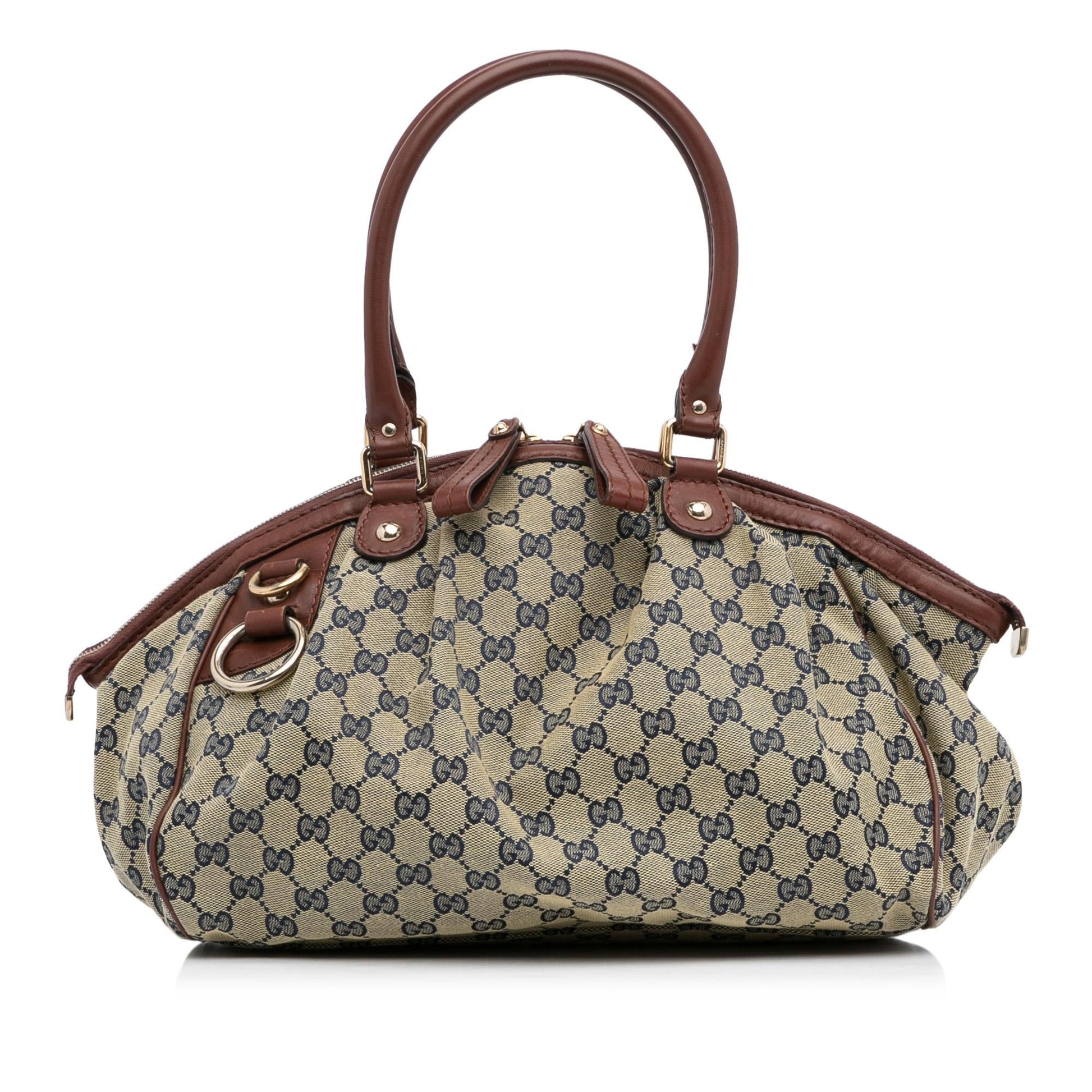 Gucci GG Sukey SHG-341MXF Canvas Brown Satchel Bag