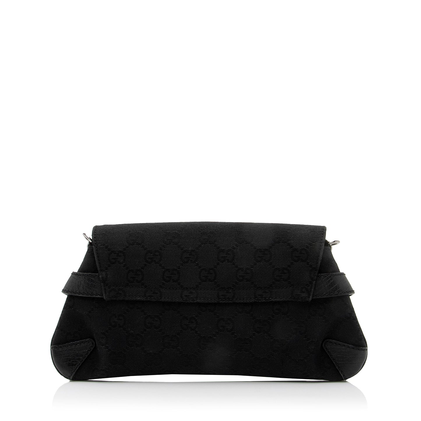 Gucci GG Tom Ford Horsebit SHF Leather Canvas Black Clutch Bag
