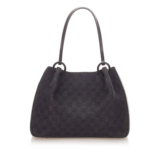 Gucci GG SHG Canvas Black Tote Bag 14