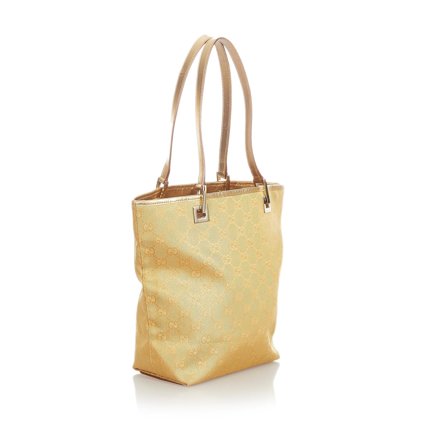 Gucci GG SHG Canvas Brown Gold Tote Bag