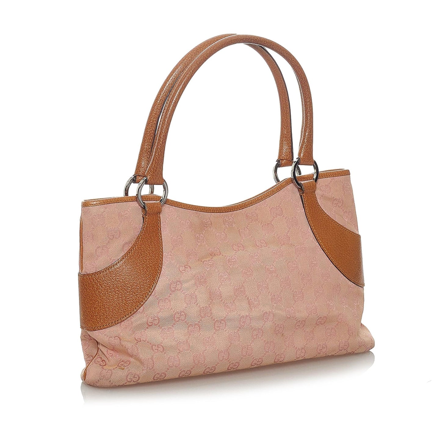 Gucci GG SHG Canvas Brown Pink Tote Bag 3