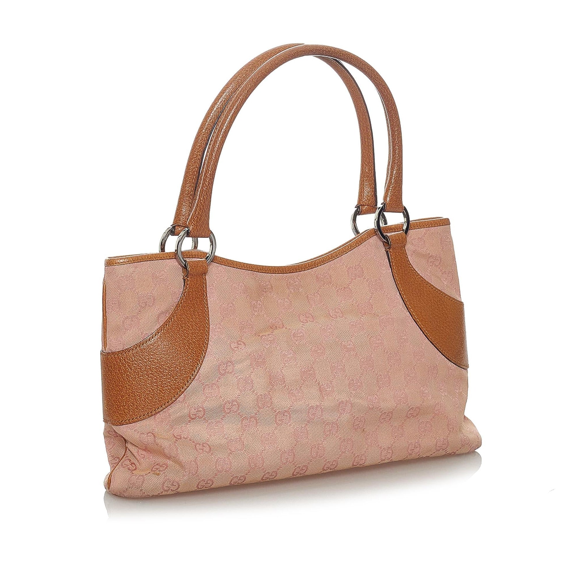 Gucci GG SHG Canvas Brown Pink Tote Bag 3