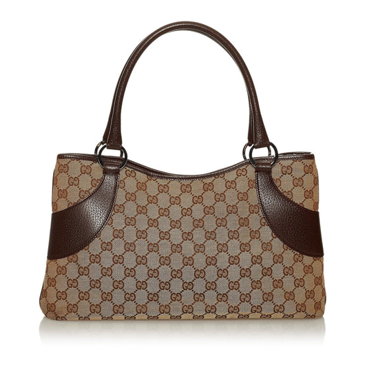 Gucci GG SHG Canvas Brown Tote Bag 25