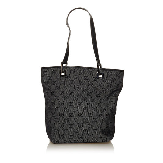 Gucci GG SHG Canvas Black Grey Tote Bag