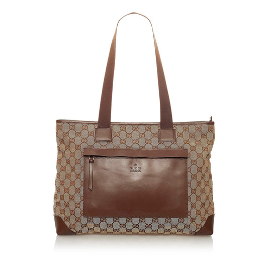 Gucci GG SHG Canvas Brown Tote Bag 27