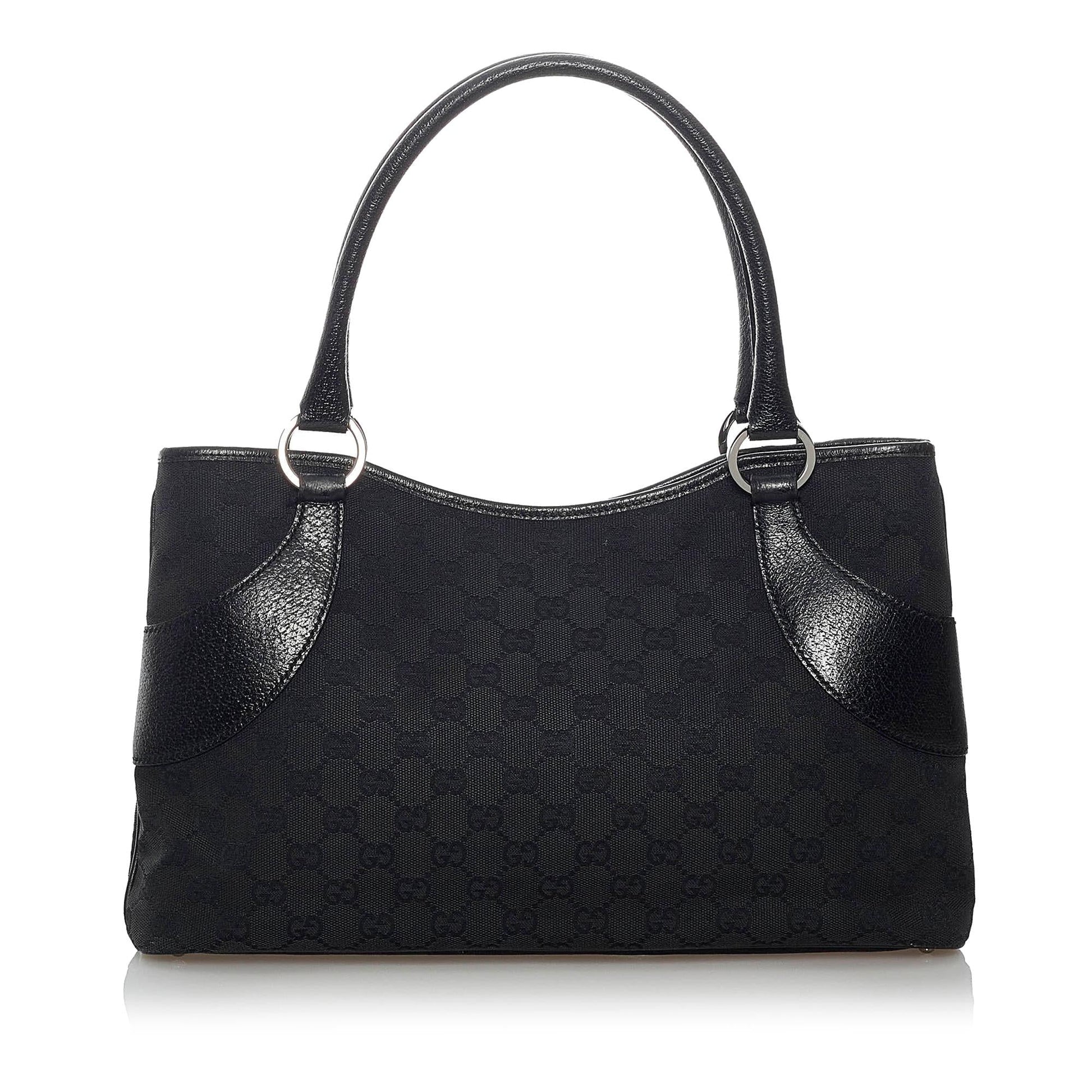 Gucci GG SHG Canvas Black Tote Bag 15