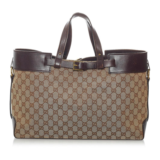 Gucci GG SHG Canvas Brown Tote Bag 28