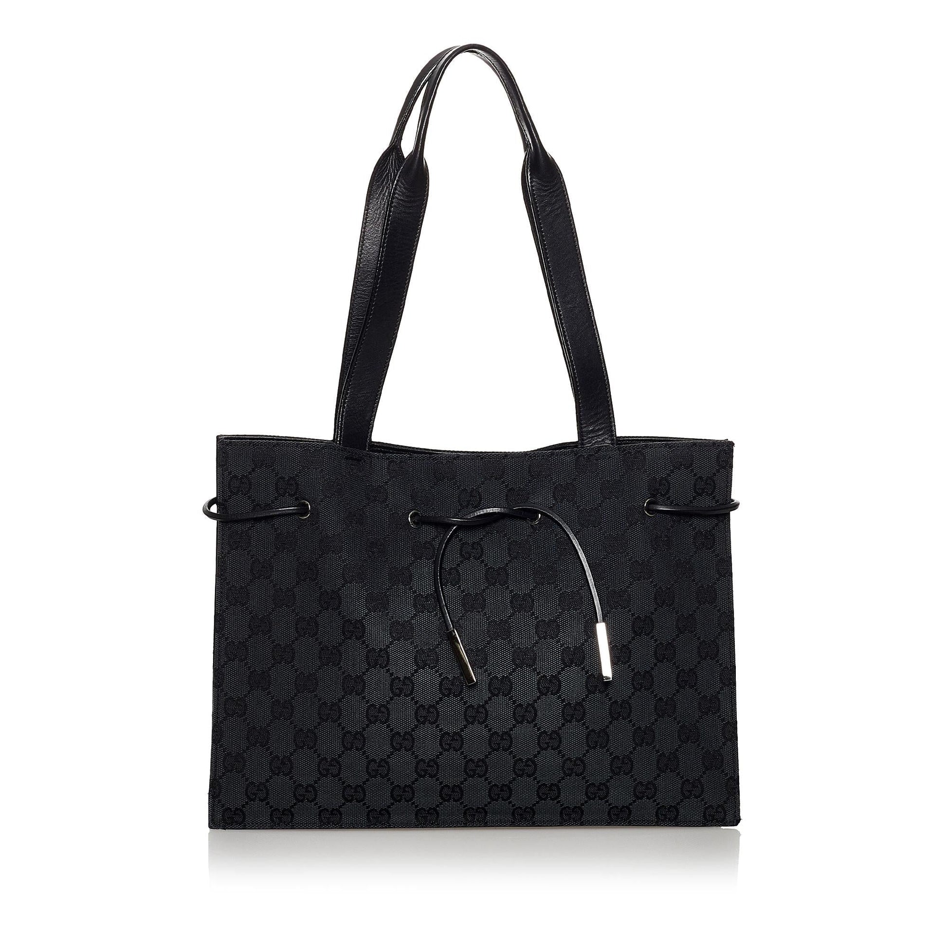 Gucci GG SHG Canvas Black Tote Bag 16