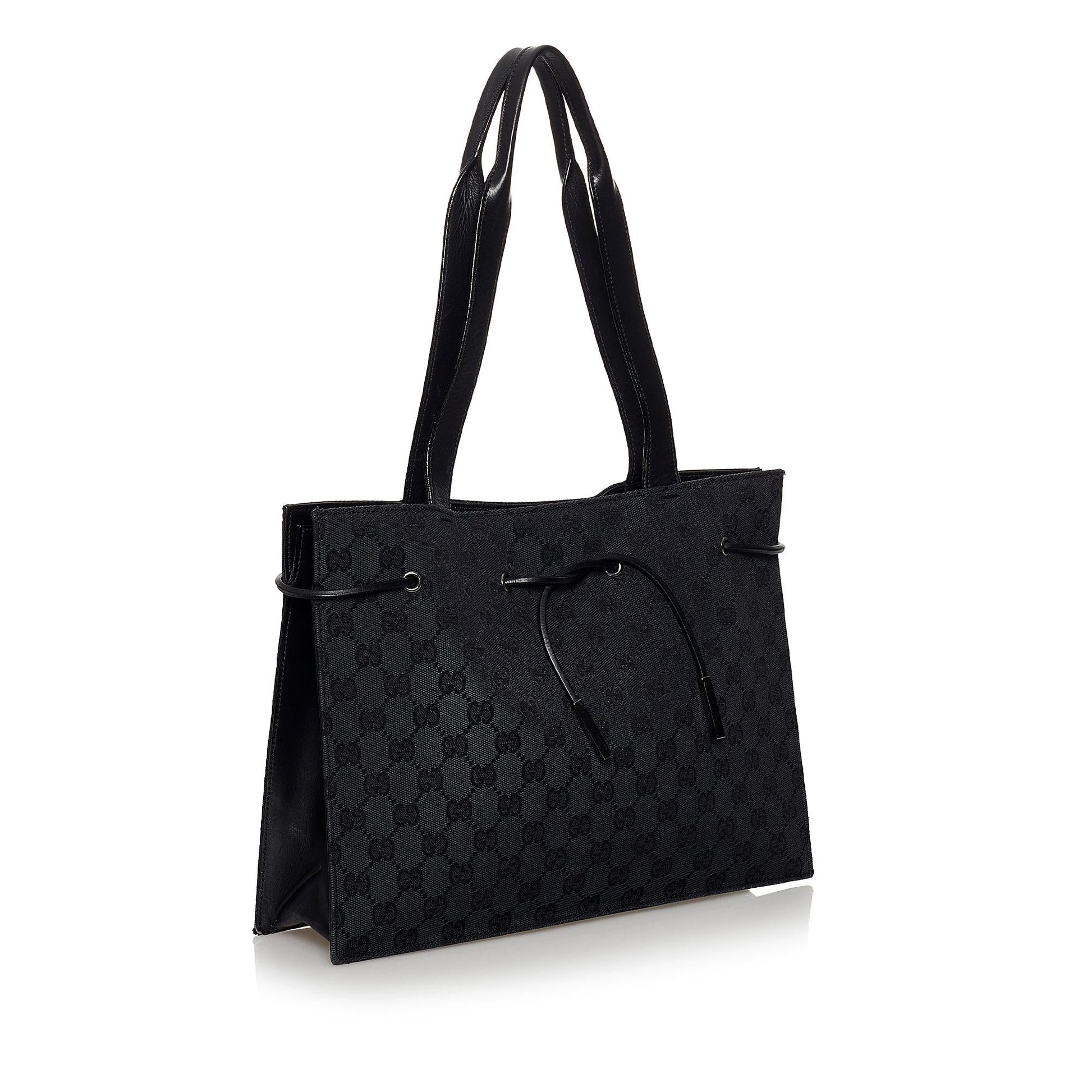 Gucci GG SHG Canvas Black Tote Bag 16