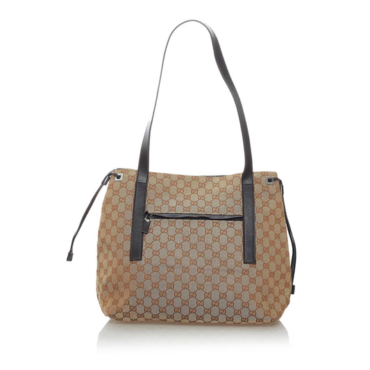 Gucci GG SHG Canvas Black Brown Tote Bag 3