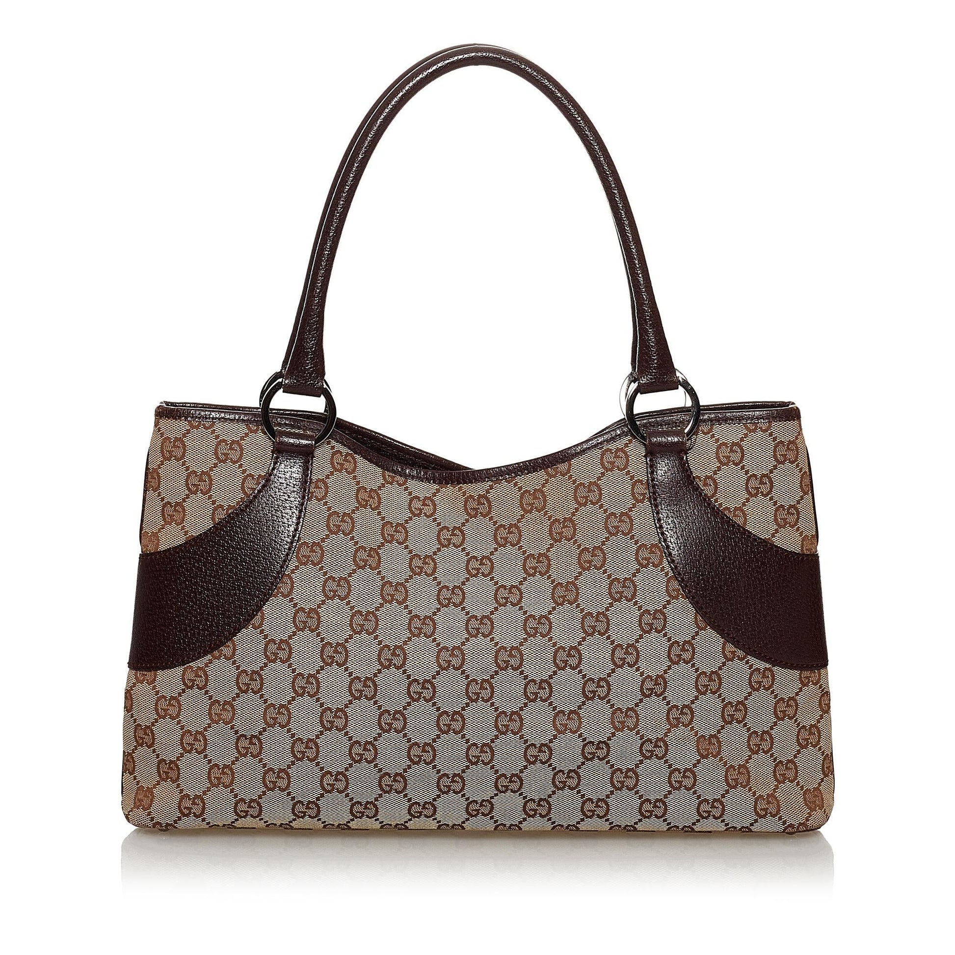 Gucci GG SHG Canvas Brown Tote Bag 30