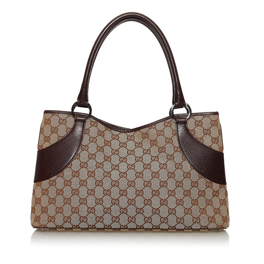Gucci GG SHG Canvas Brown Tote Bag 30