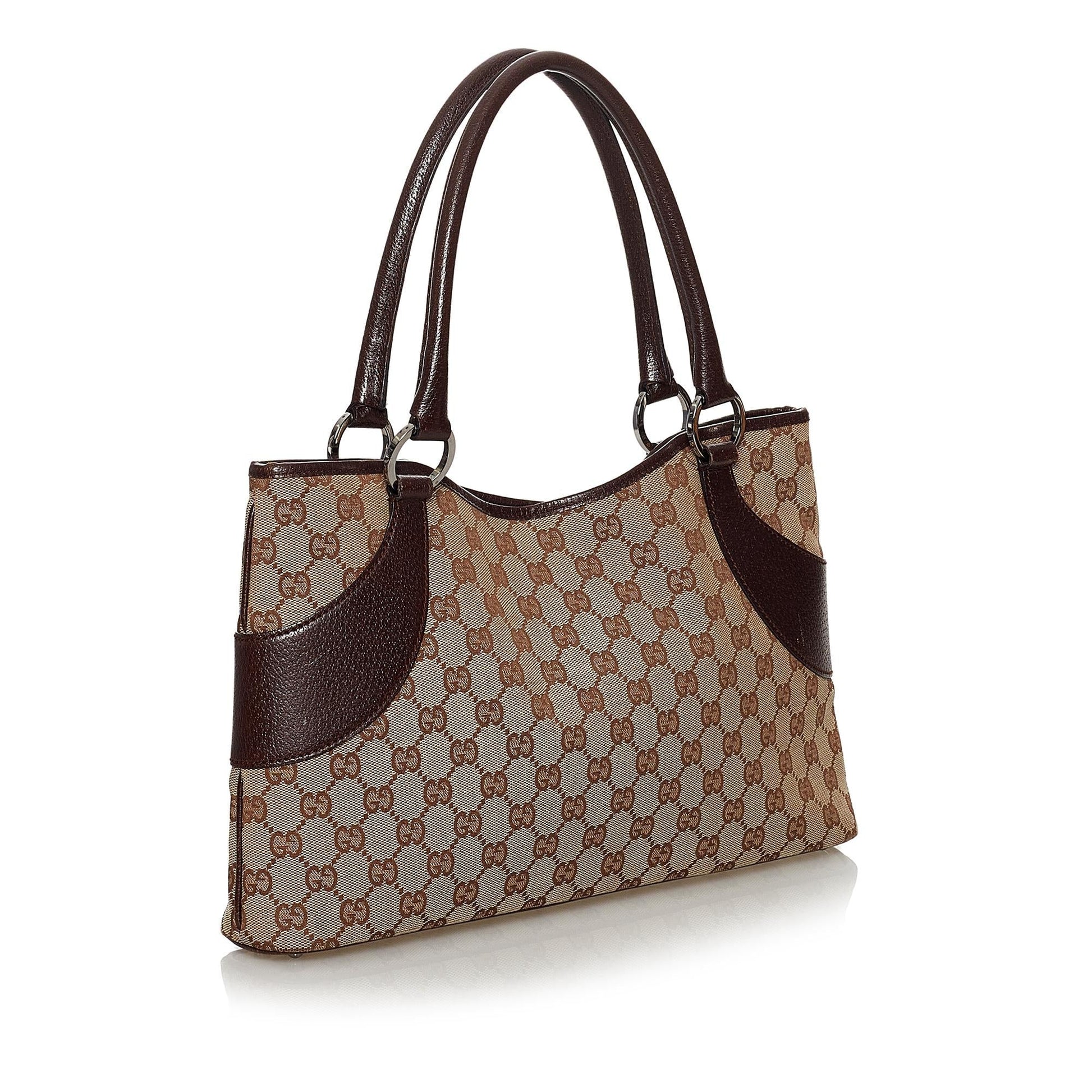 Gucci GG SHG Canvas Brown Tote Bag 30
