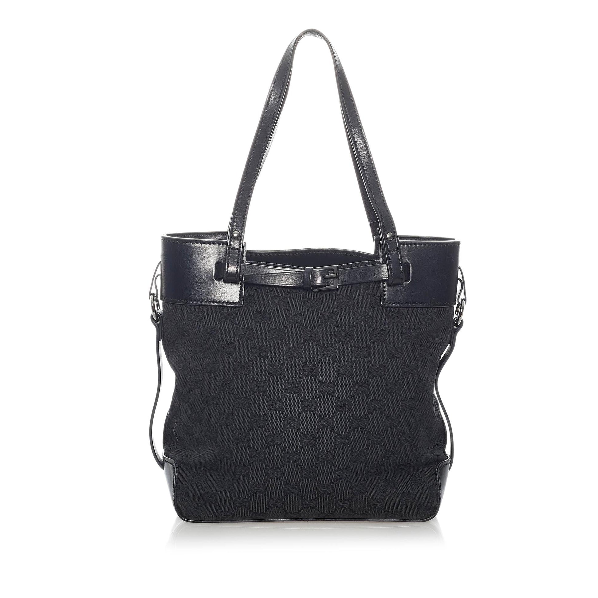 Gucci GG SHG Canvas Black Tote Bag 18