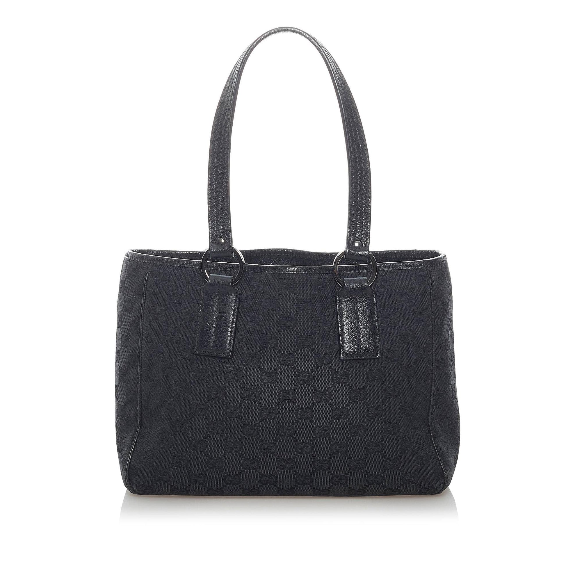 Gucci GG SHG Canvas Black Tote Bag 19