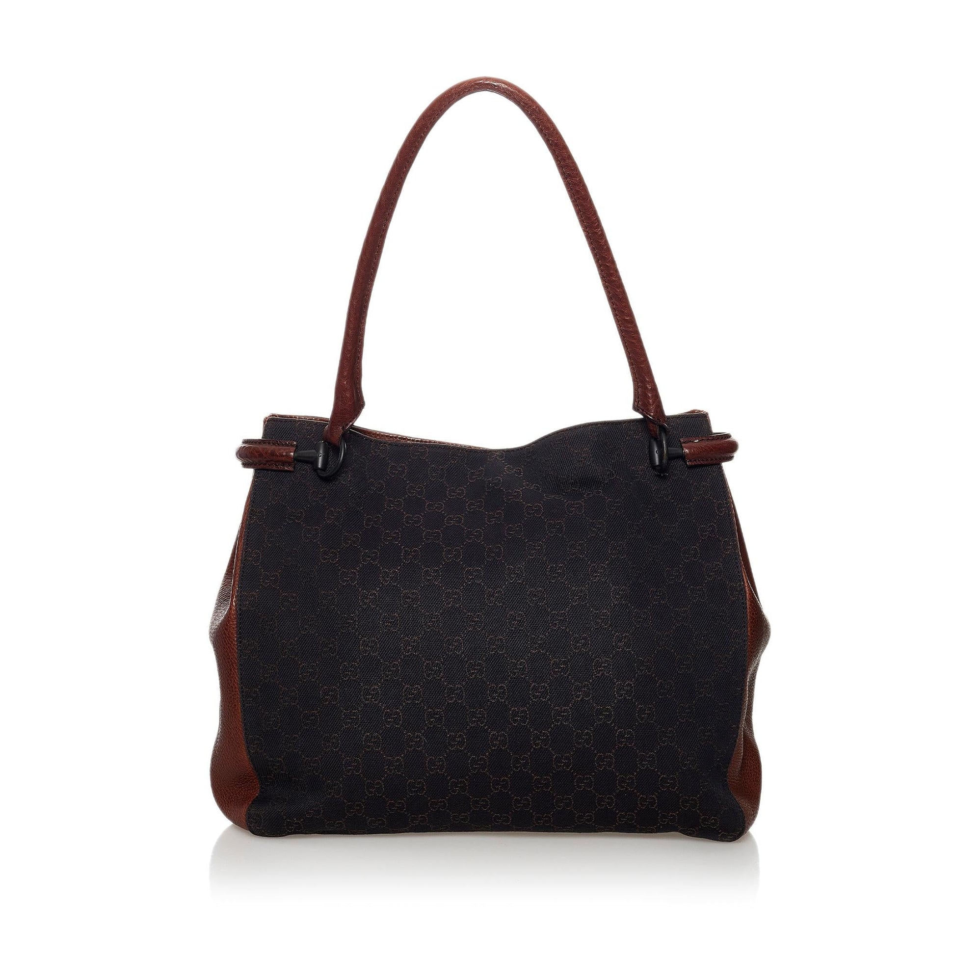 Gucci GG SHG Canvas Black Tote Bag 20