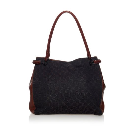 Gucci GG SHG Canvas Black Tote Bag 20