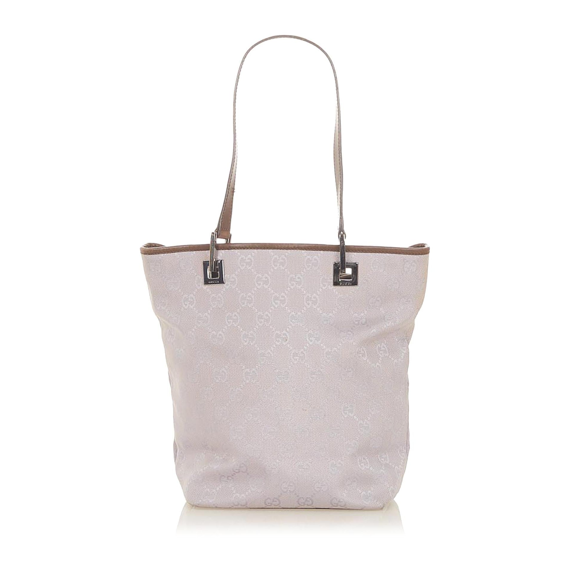 Gucci GG SHG Canvas Calf Brown Tote Bag 11