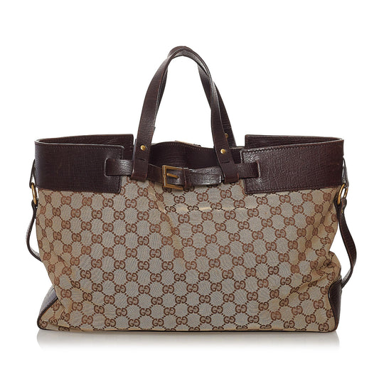 Gucci GG SHG Canvas Brown Tote Bag 40