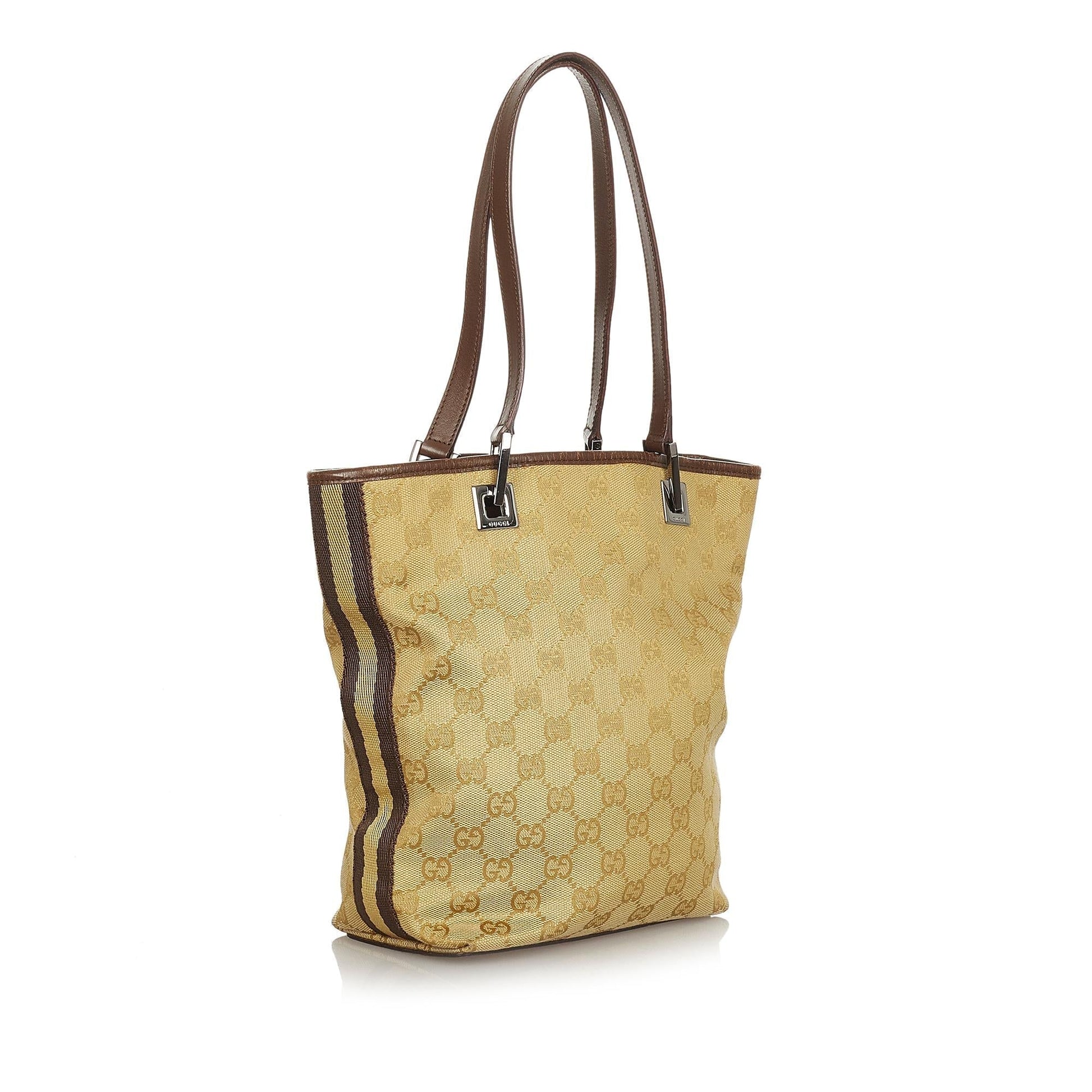 Gucci GG SHG Canvas Brown Tote Bag 43