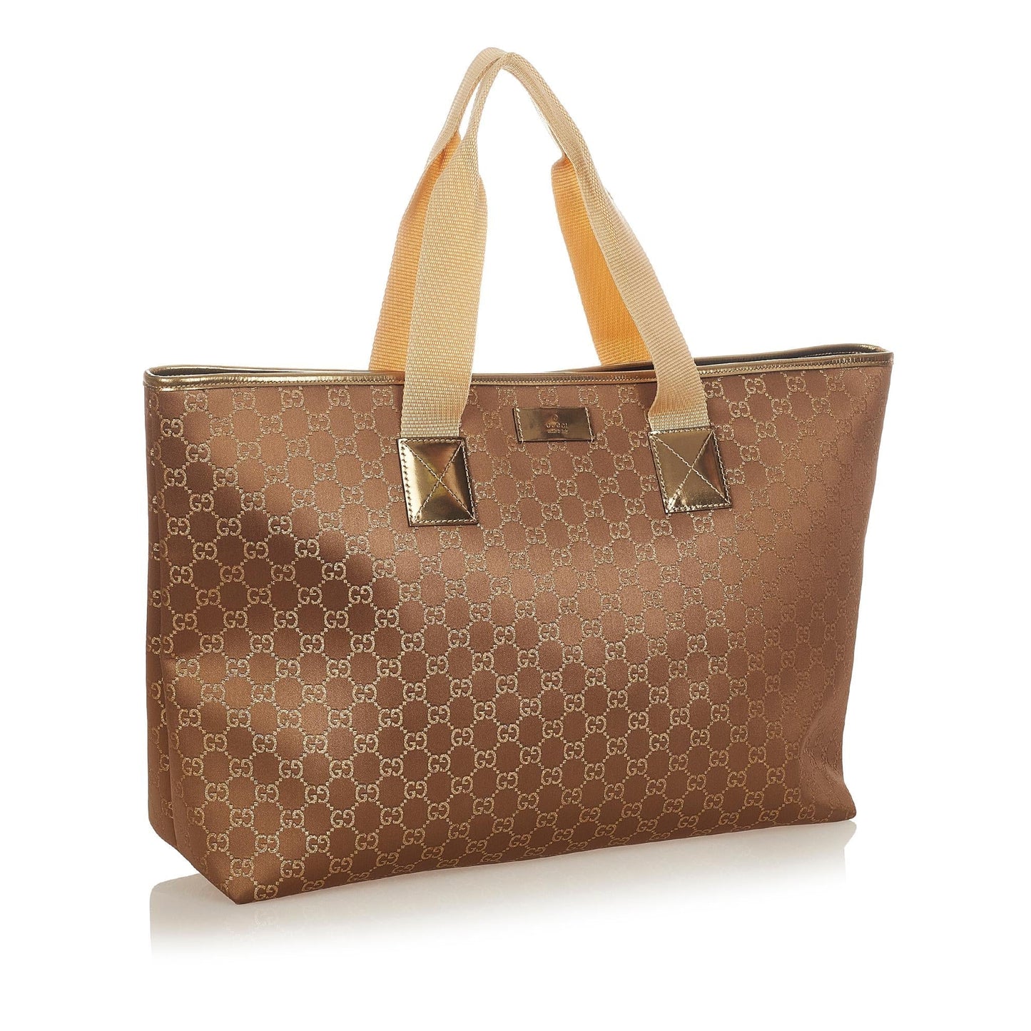 Gucci GG SHG Canvas Brown Gold Tote Bag 3