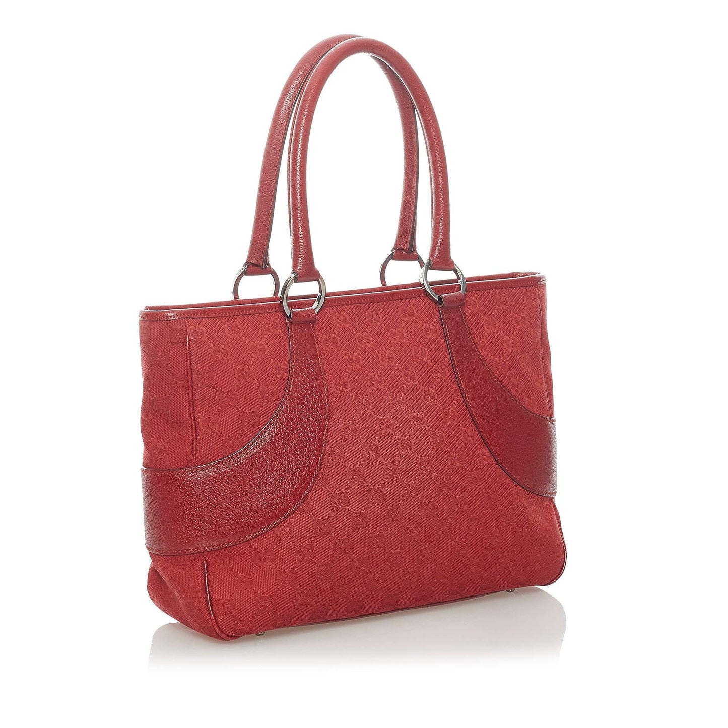 Gucci GG SHG Canvas Red Tote Bag 7
