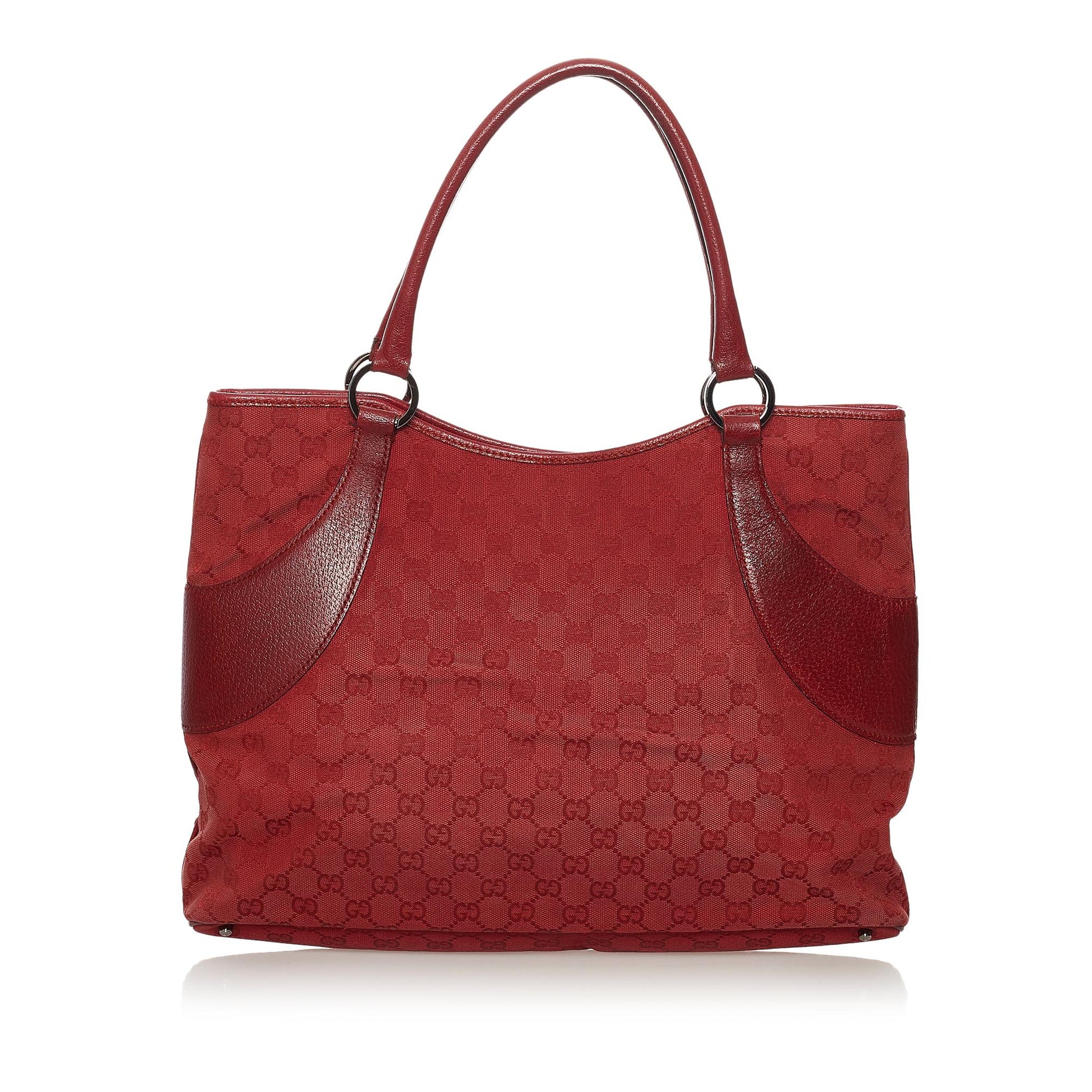 Gucci GG SHG Canvas Red Tote Bag 6