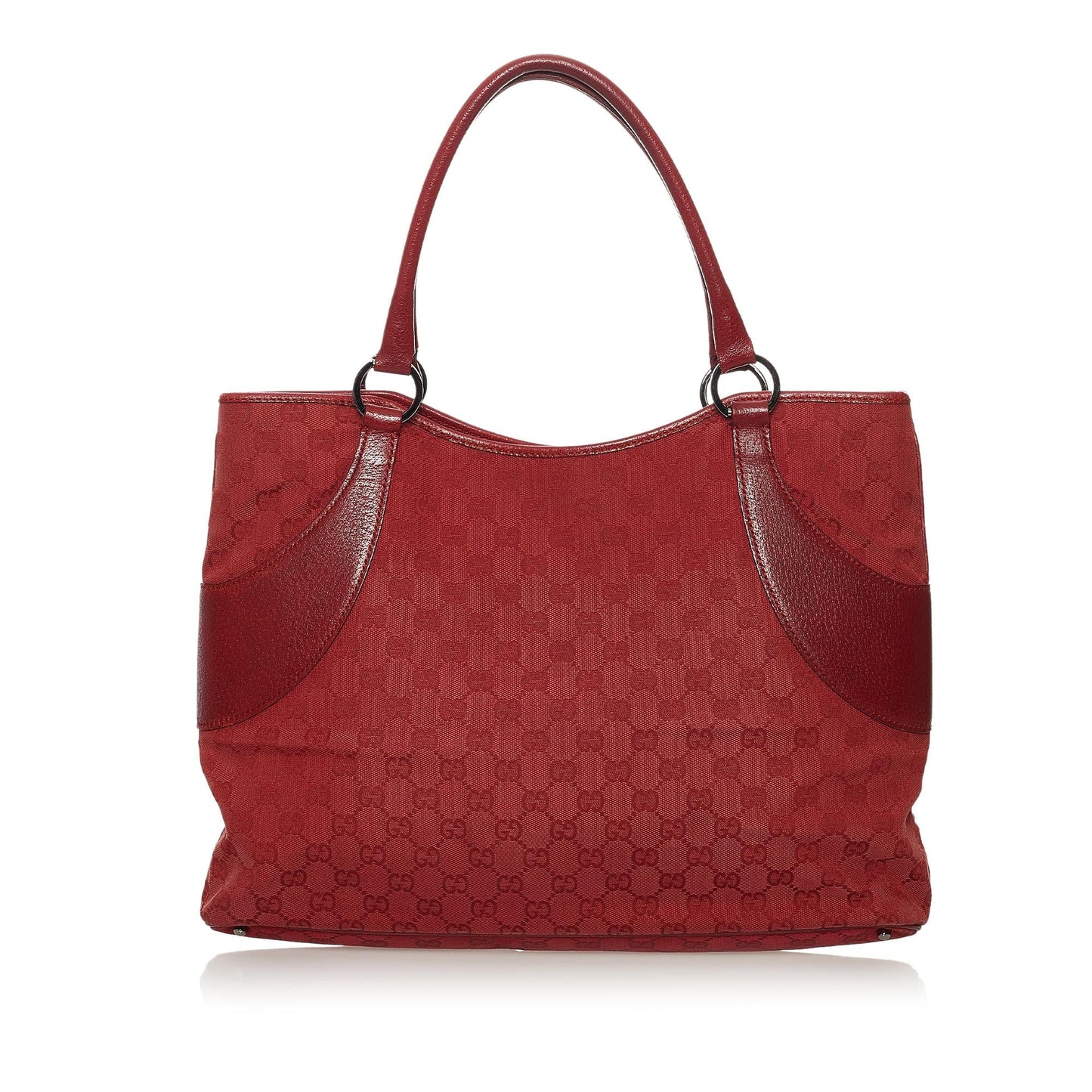 Gucci GG SHG Canvas Red Tote Bag 6
