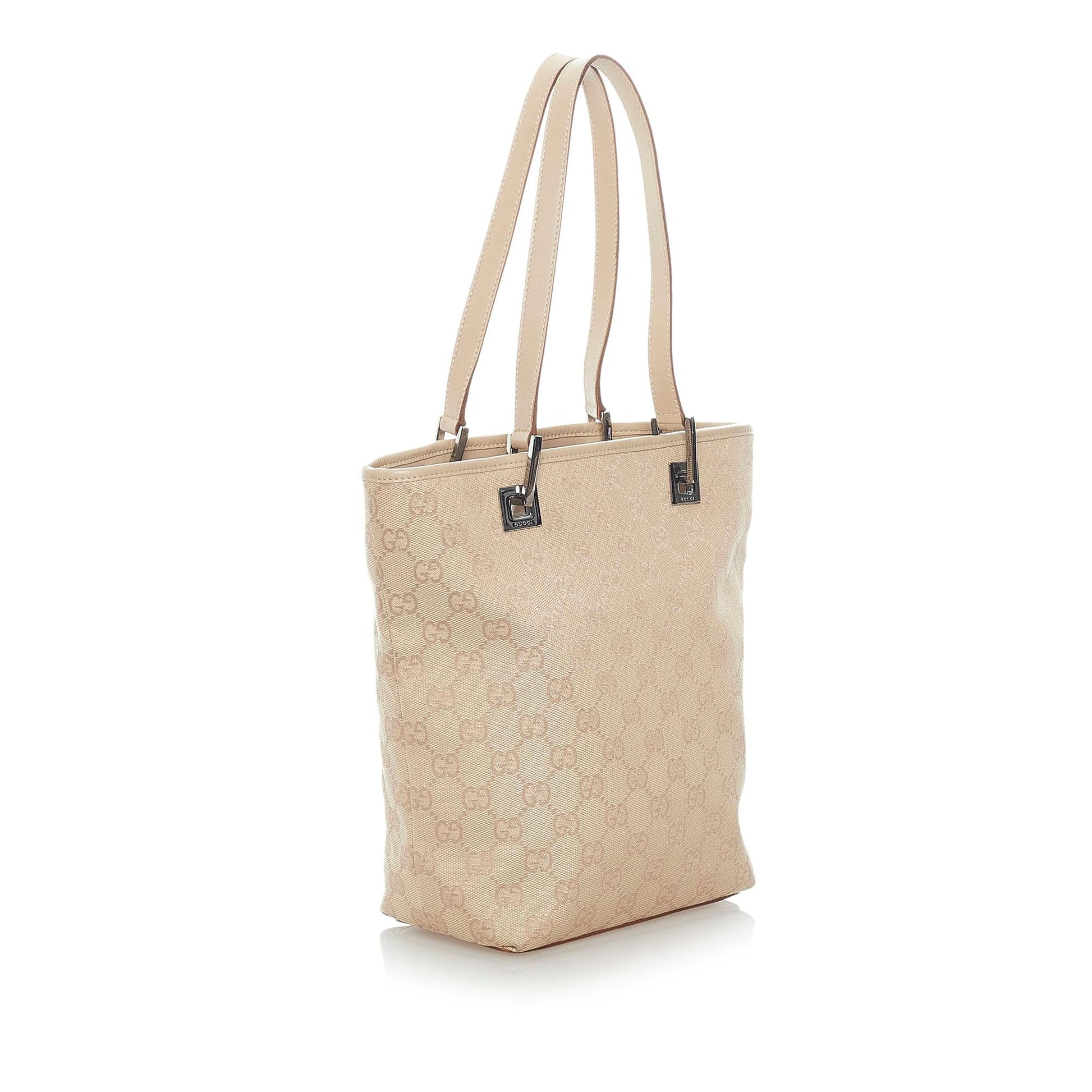 Gucci GG SHG Canvas Brown Tote Bag Bag Shg