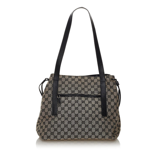 Gucci GG SHG Canvas Black Brown Tote Bag