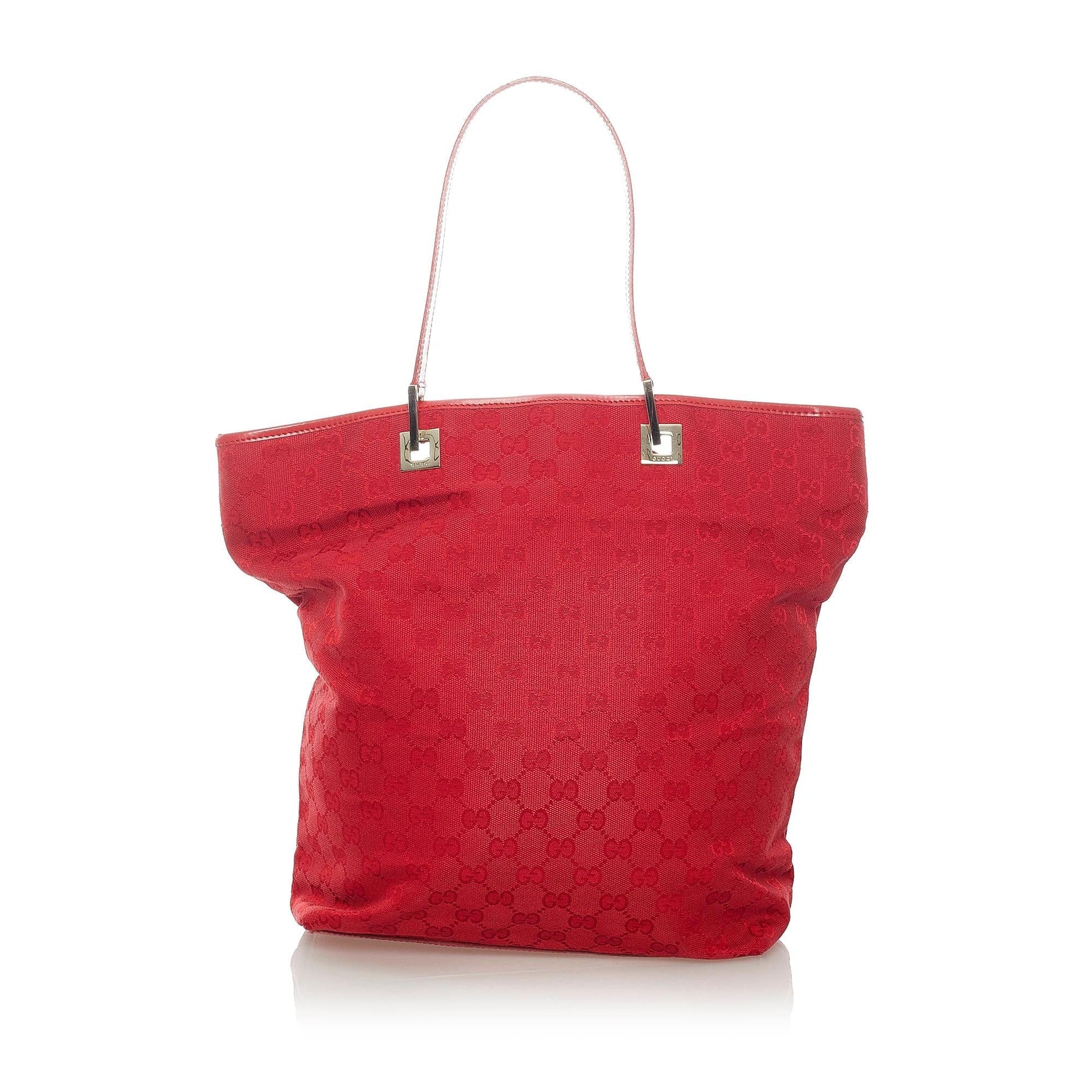 Gucci GG SHG Canvas Red Tote Bag
