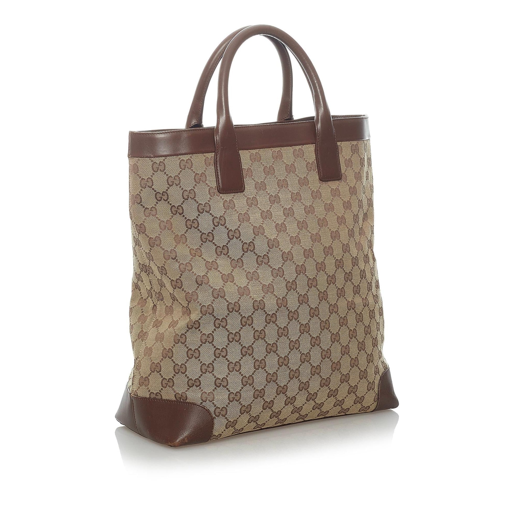 Gucci GG SHG Canvas Brown Tote Bag 5