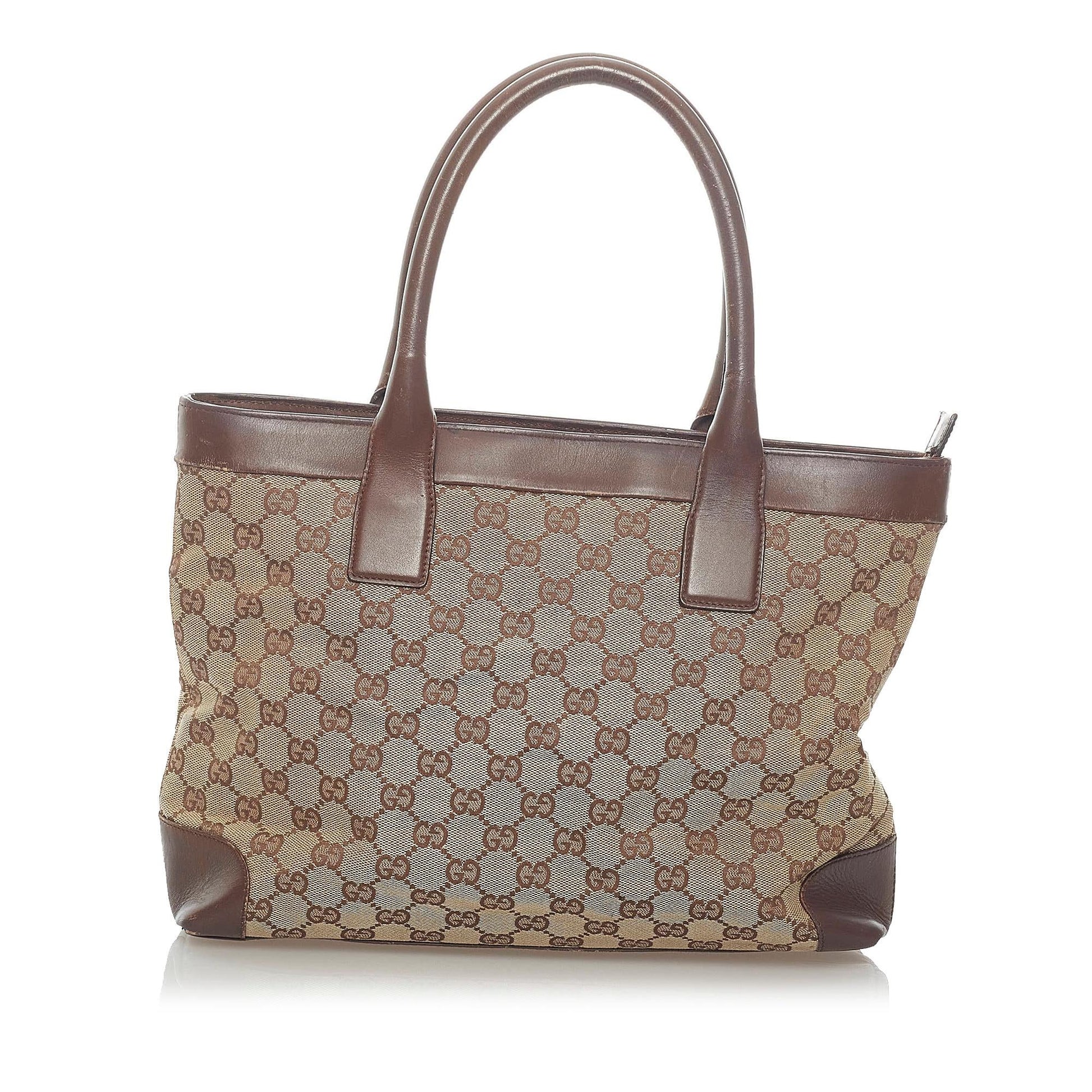 Gucci GG SHG Canvas Brown Tote Bag 7