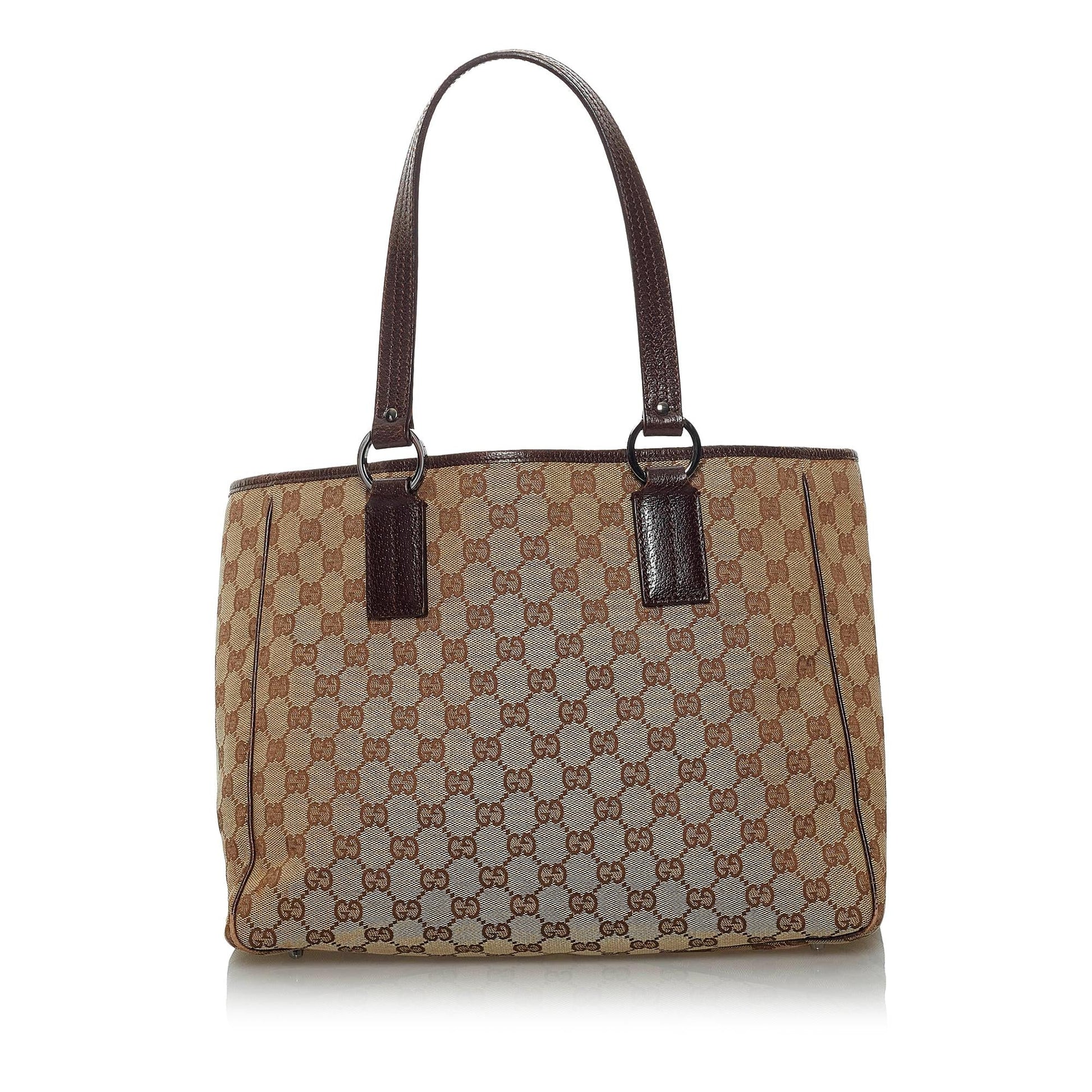 Gucci GG SHG Canvas Brown Tote Bag 9