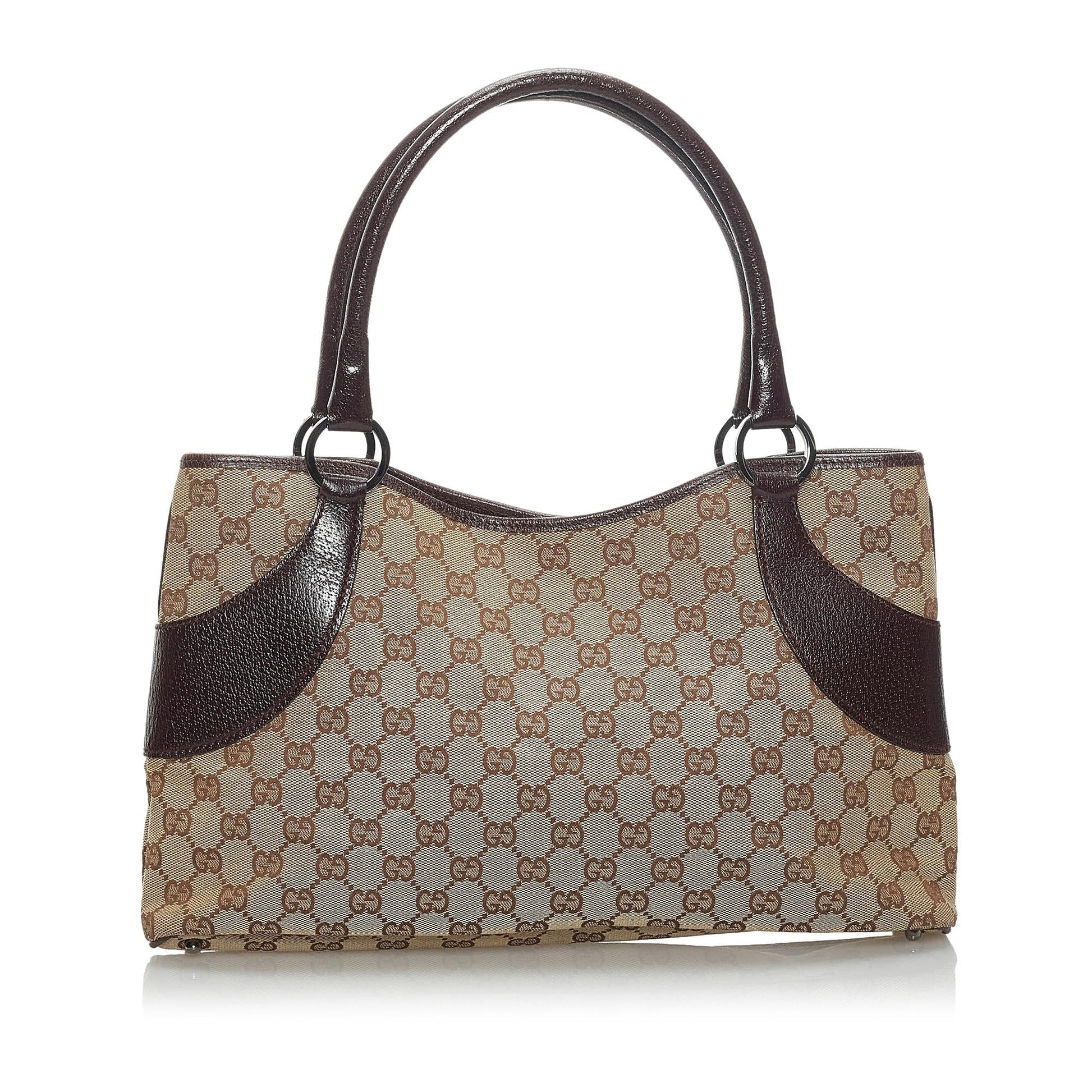 Gucci GG SHG Canvas Brown Tote Bag 10
