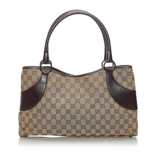 Gucci GG SHG Canvas Brown Tote Bag 10